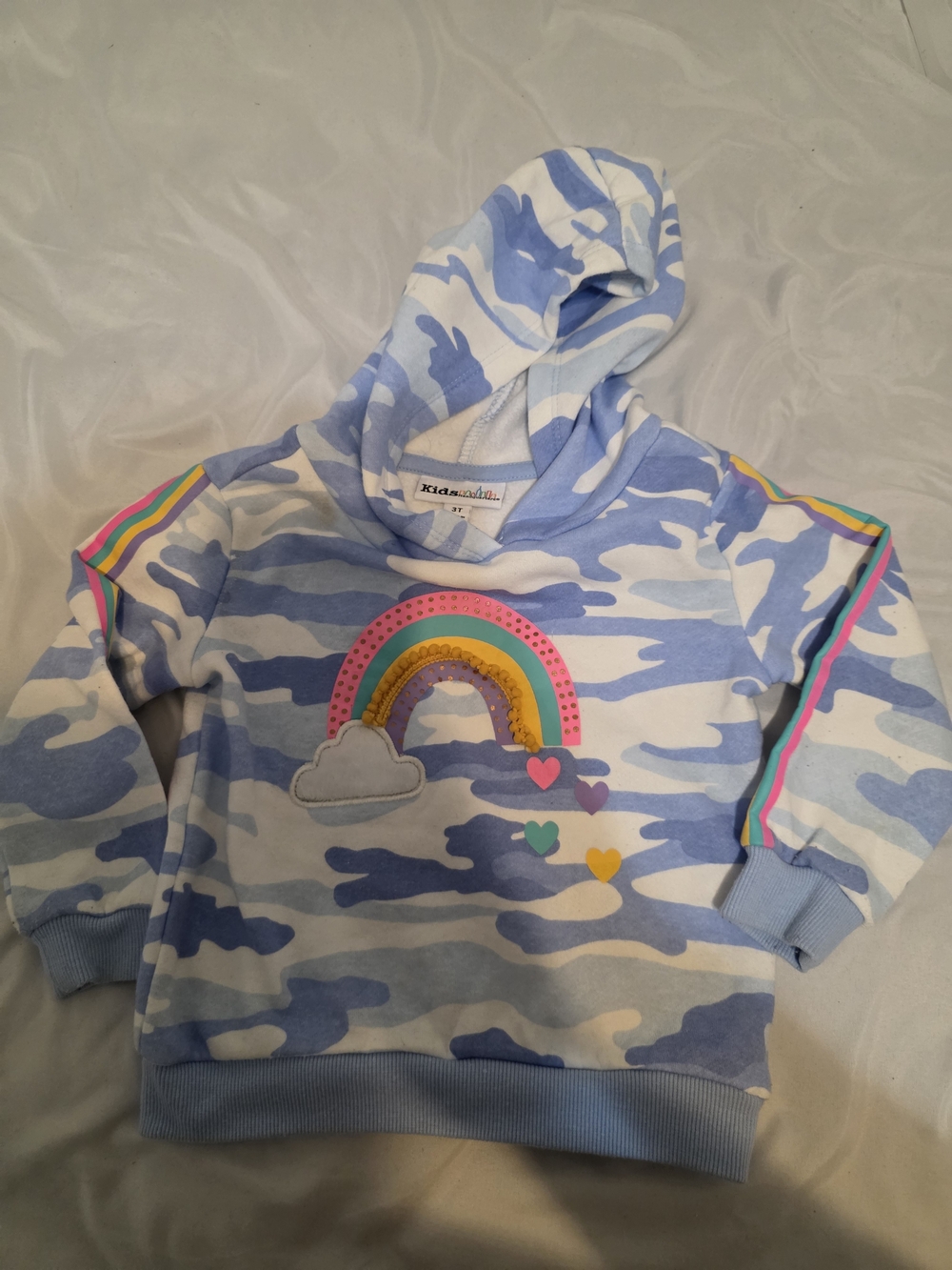 Kids Headquarters Light Blue Camo Rainbow Hoodie